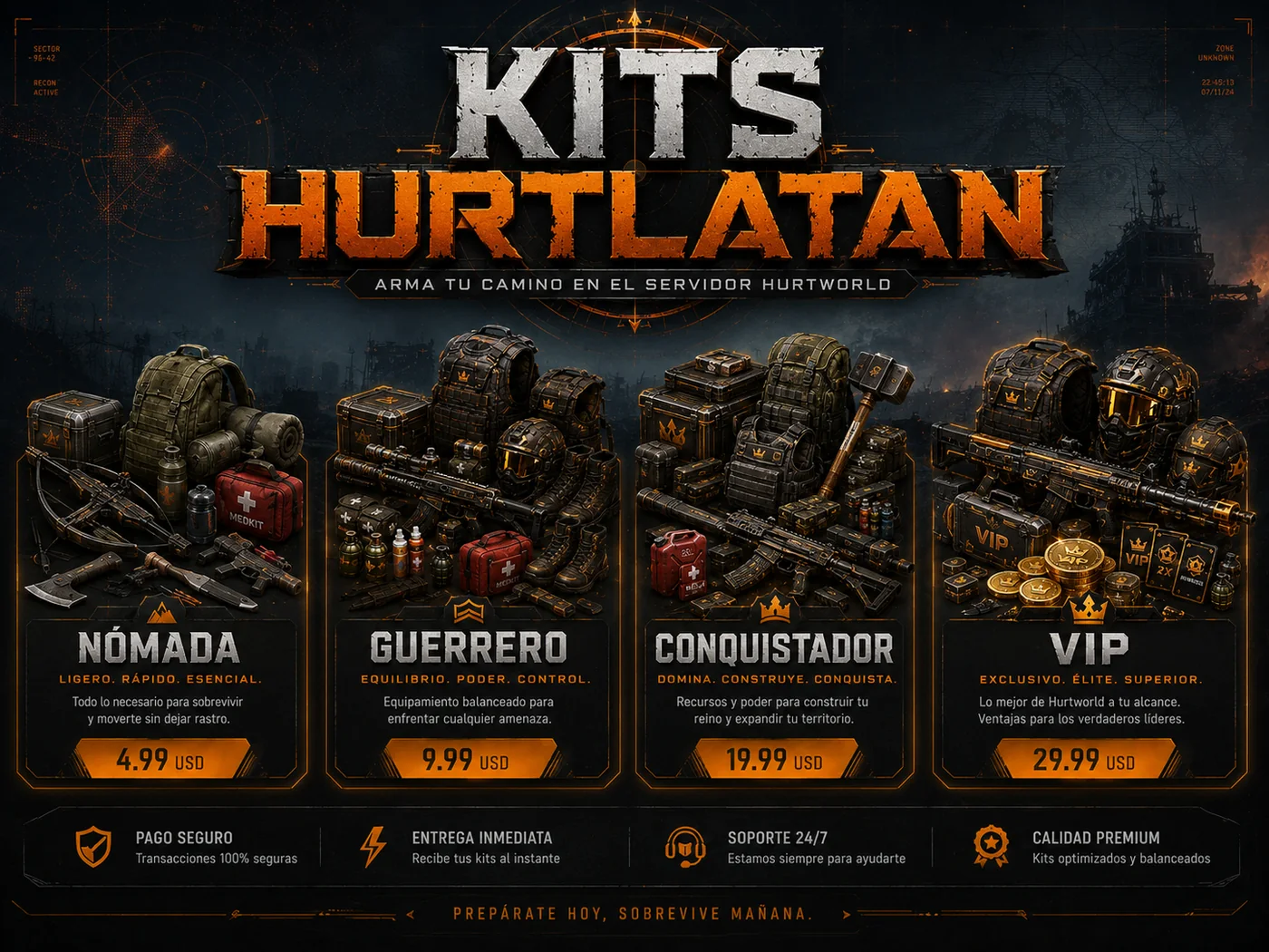 Kits HURTLATAN para el servidor Hurtworld